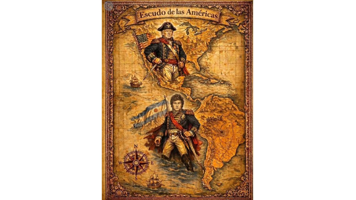 Milei publicó en IG un dibujo junto a Trump como ‘libertadores de América’ y generó fuerte rechazo