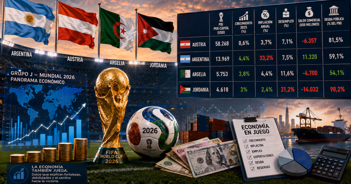 Mundial 2026: ranking económico del Grupo J, en el que Argentina competirá con Austria, Argelia y Jordania