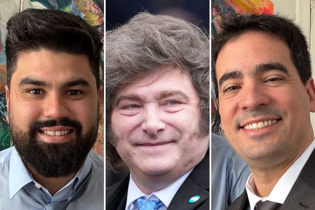 Fundación Faro. Milei se muestra con los dos nuevos funcionarios que buscarán reactivar la comunicación del Gobierno