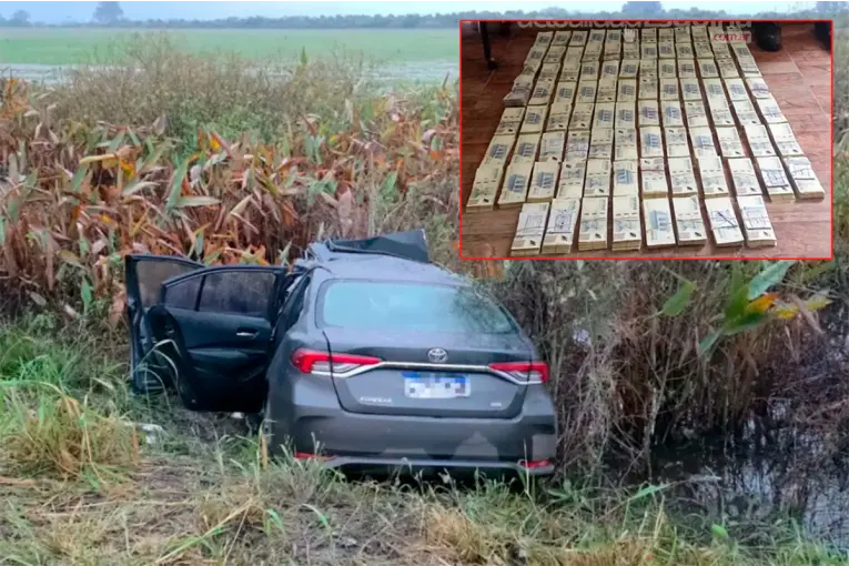 Confirmaron la suma millonaria hallada y su origen tras el choque entre un auto y una excavadora