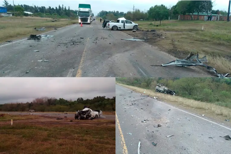 Dos muertos tras choque frontal de camionetas sobre Ruta 12, a la altura de La Paz