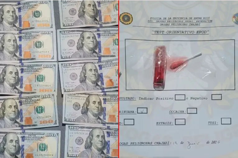 Secuestraron drogas, miles de dólares, pesos y armas de fuego tras operativo por narcomenudeo en Federación