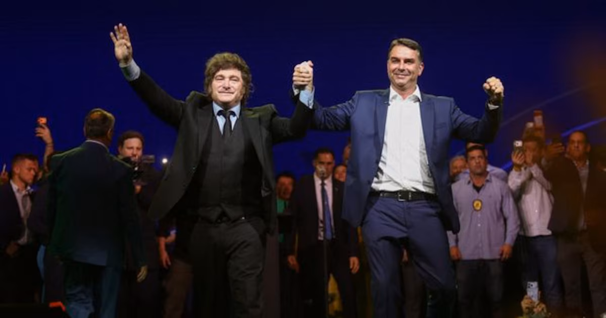 Las repercusiones en Brasil del discurso de Milei durante el acto de Flávio Bolsonaro: “Es inadmisible”