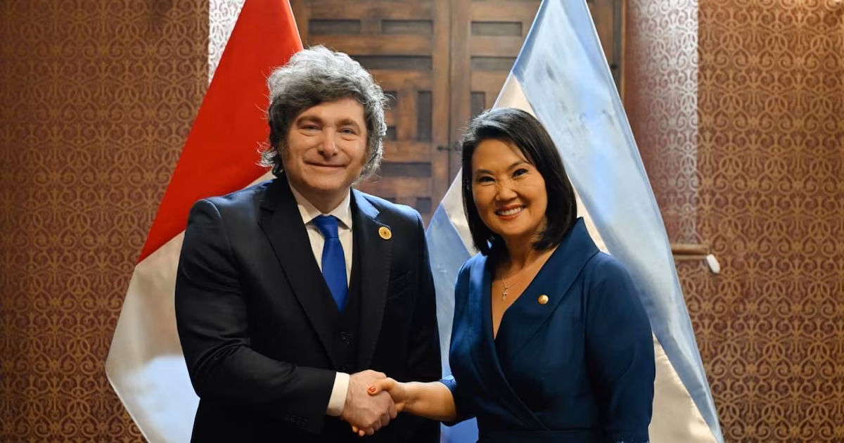 Javier Milei se reunió con Keiko Fujimori antes de la asunción presidencial en Perú