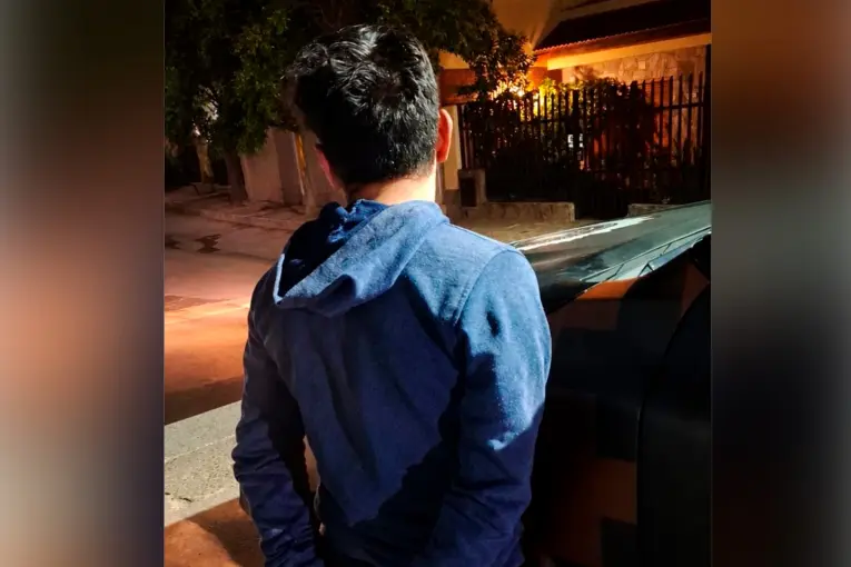 Saltó la reja de una vivienda, escapó y quiso esconderse en un contenedor