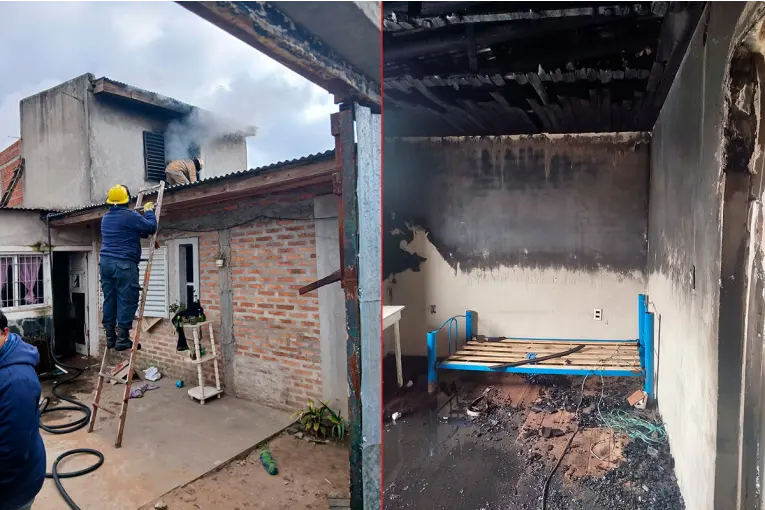 Un niño jugaba con un encendedor y provocó un incendio en una vivienda