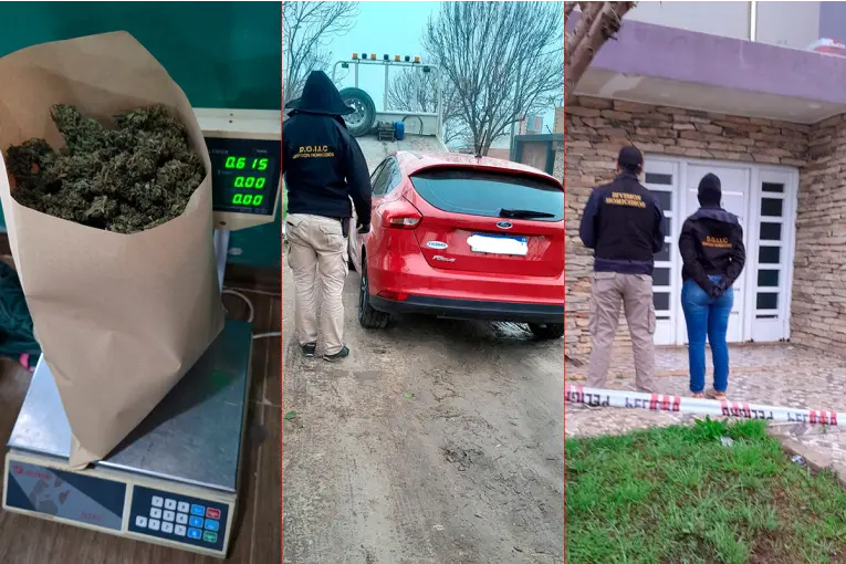 Allanamiento por joven baleado en Paraná, terminó con detenidos y secuestro de 2,7 kilos de marihuana