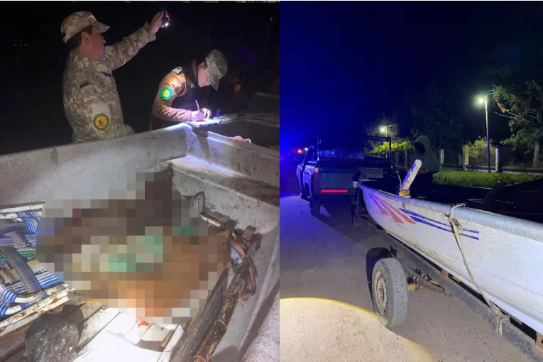 Cazadores furtivos fueron interceptados con restos de animales y armamento sin documentación