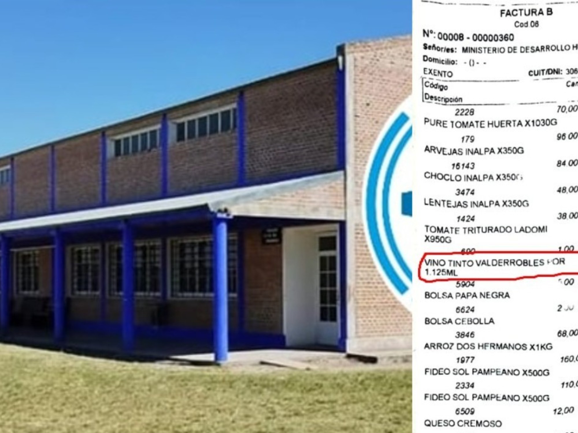 Polémica en Entre Ríos: detectaron una botella de vino de 57 mil pesos en la rendición de compras de un comedor escolar