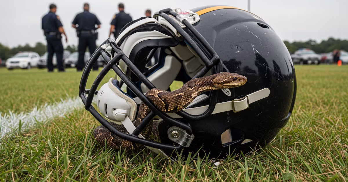 Insólito: entrenó casi una hora con una serpiente venenosa dentro del casco y no se dio cuentaEl jugador de fútbol americano de la escuela Maumelle High, en Arkansas, sintió un movimiento extraño al terminar el calentamiento y un asistente técnico halló una cottonmouth de 60 centímetros escondida tras el acolchado