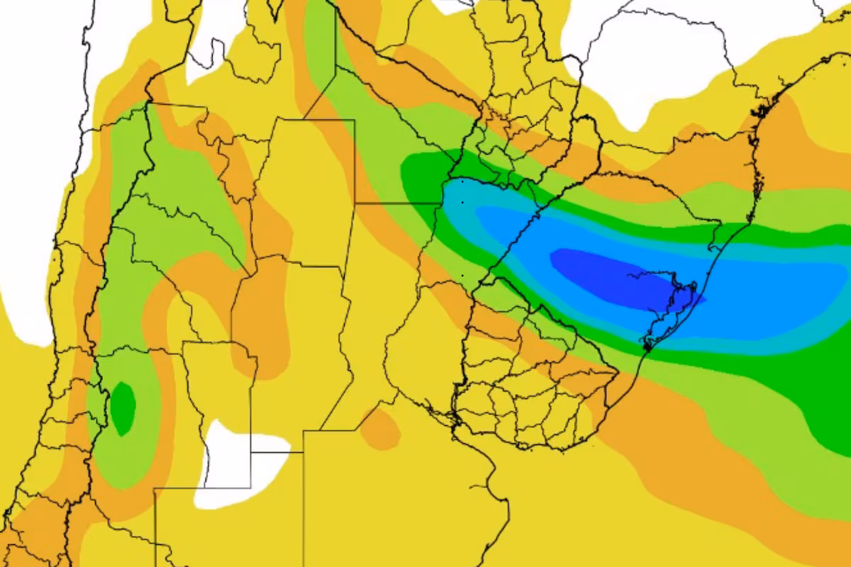 Pronóstico: anticipan pocas lluvias en gran parte del área agrícola, pero una región recibirá más de 100 mm