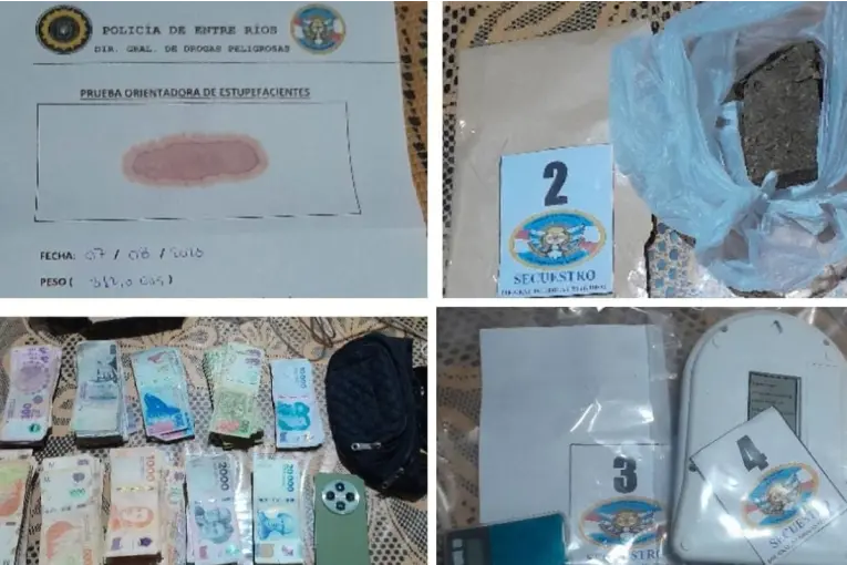 Un allanamiento por robo terminó con el hallazgo de marihuana y casi 3 millones de pesos