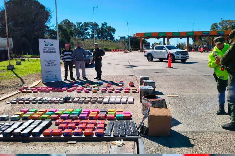 Frenaron un camión en la Ruta 12 y hallaron 560 cajas con vapeadores que contenían droga