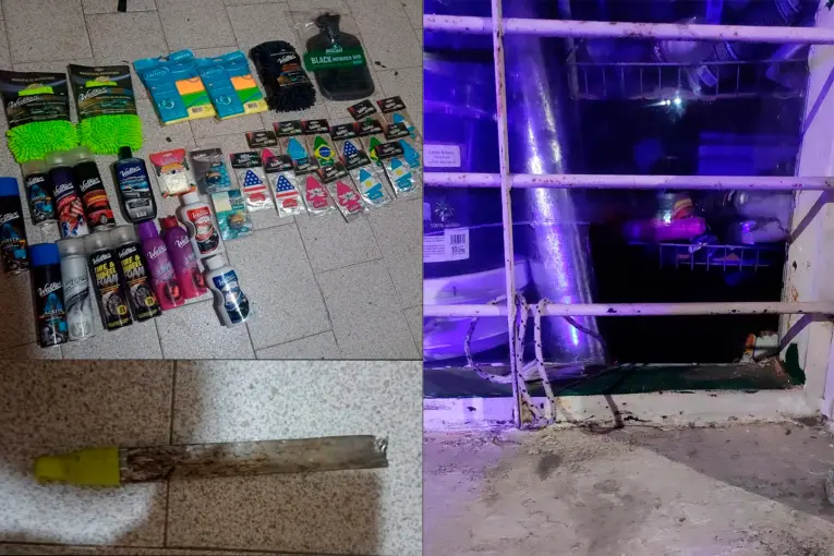 Rompió la vidriera de una ferretería, robó productos y fue detenido