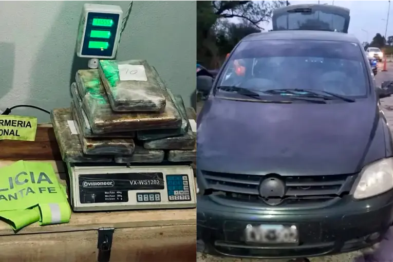 Entrerriano fue detenido en Santa Fe con más de 11 kilos de cocaína ocultos en su auto