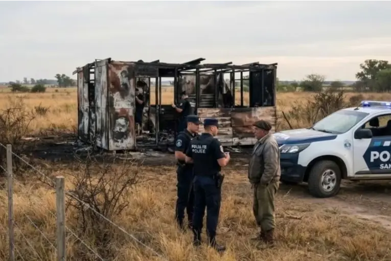 Dos trabajadores rurales fueron encontrados calcinados en una estancia de Santa Fe