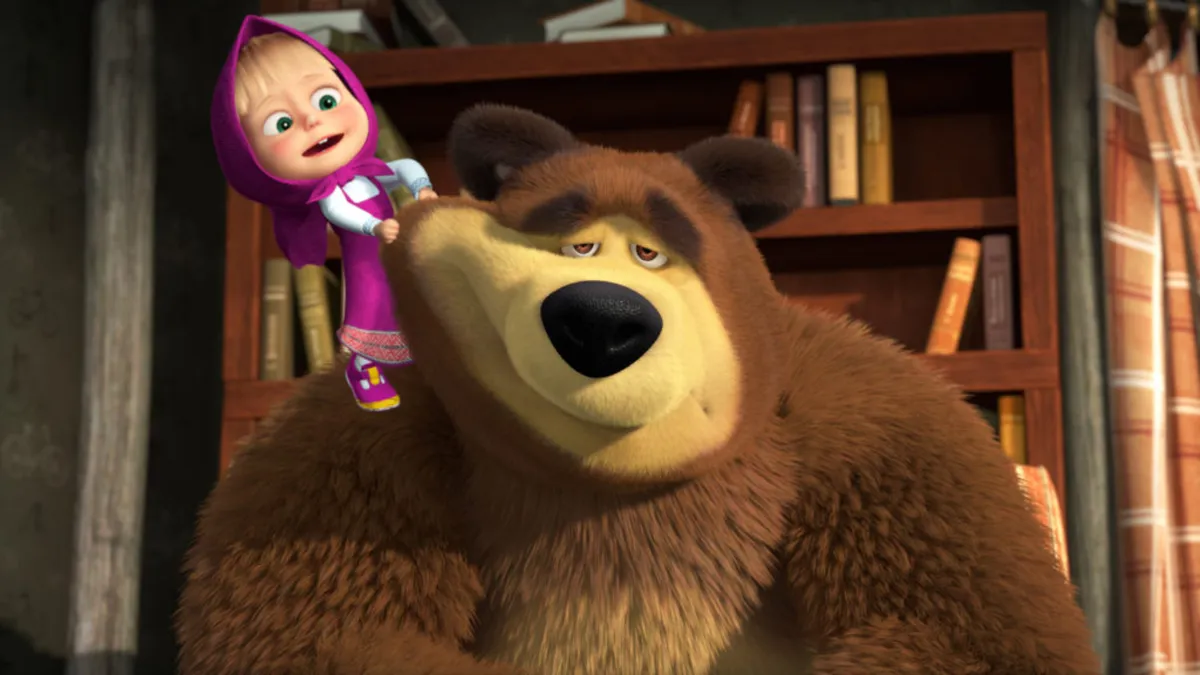 Ucrania sancionó a Masha y el Oso por propaganda de guerra y Rusia salió al cruce