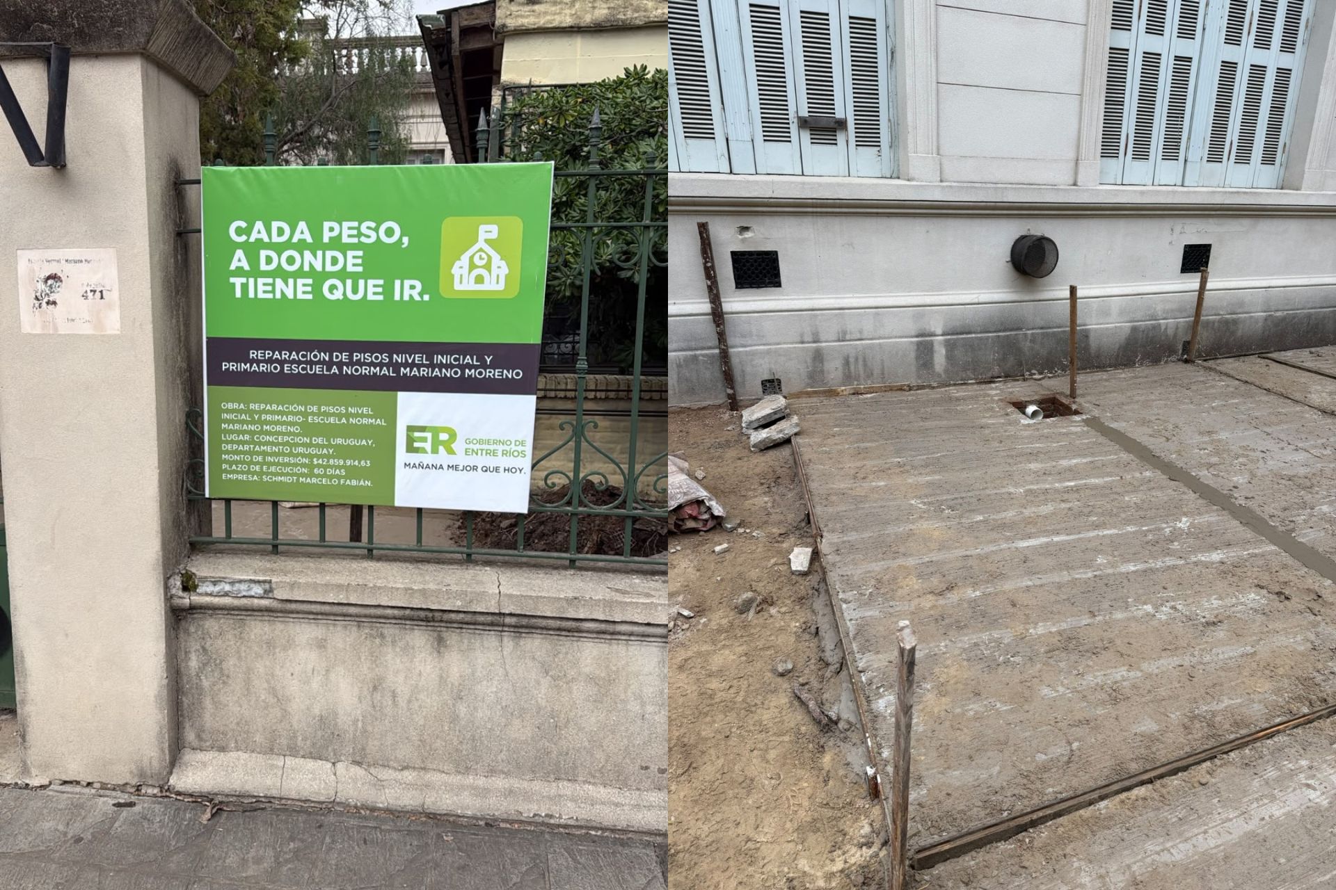 Realizan trabajos edilicios en la escuela Normal de Concepción del Uruguay y se beneficiarán más de 1.200 estudiantes