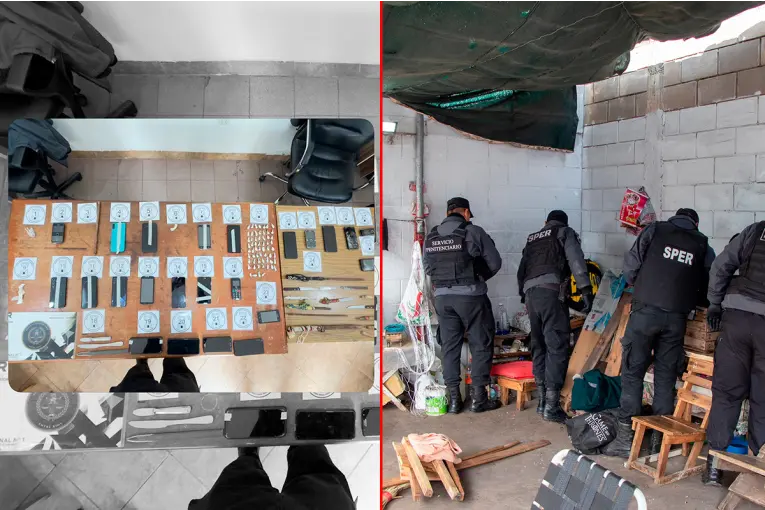 Se realizó un procedimiento en la Unidad Penal Nº1: hallaron cocaína, marihuana y 20 celulares