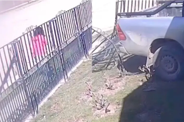 Video: se salvó por segundos; una camioneta se desvió tras un choque y casi atropelló a una nena