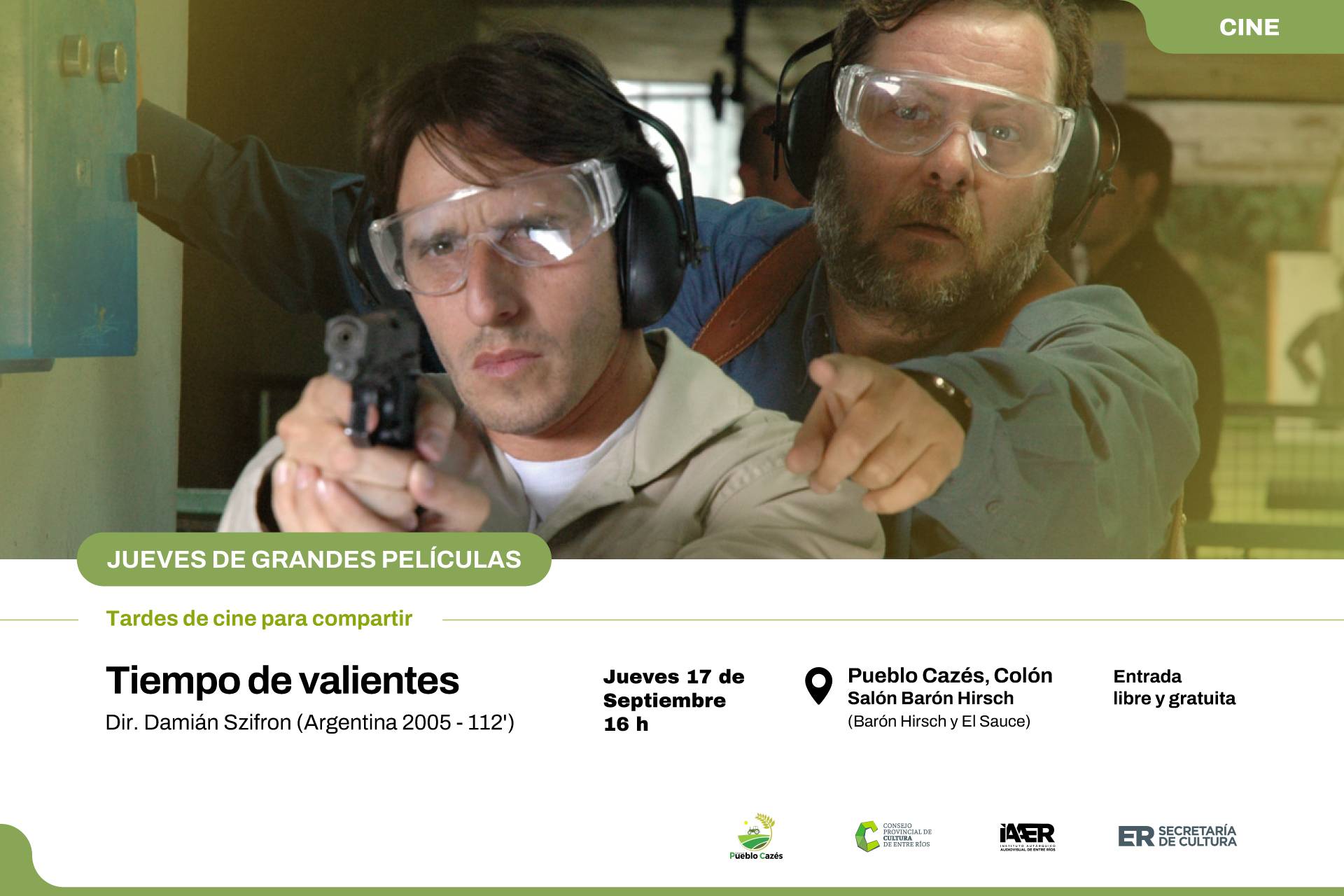 El ciclo Jueves de Grandes Películas brindará una función en Pueblo Cazés