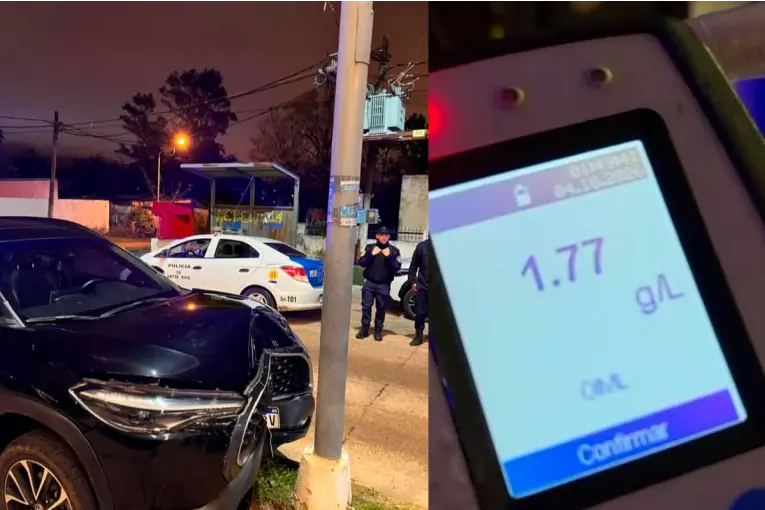 Manejaba con alcohol en sangre y terminó impactando contra una columna en Concordia