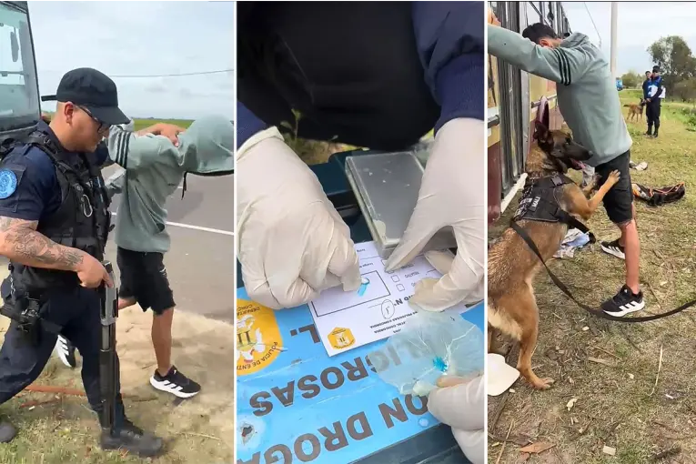 Controlaron colectivos con trabajadores de la cosecha y secuestraron cocaína y marihuana