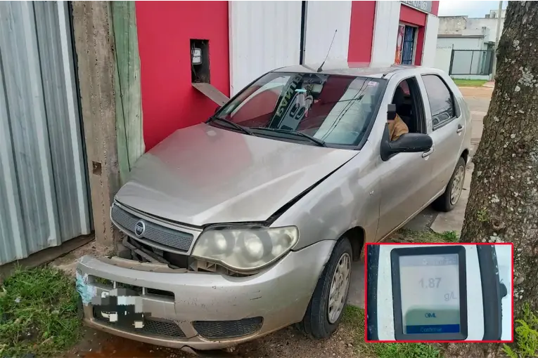 Dijo que se quedó dormido, arrancó un cartel vial y chocó contra una verdulería: tenía 1,87 de alcohol en sangre