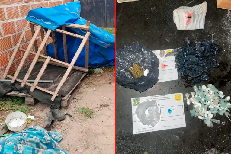 Lo encontraron durmiendo en el patio de su expareja y descubrieron que ella fraccionaba droga
