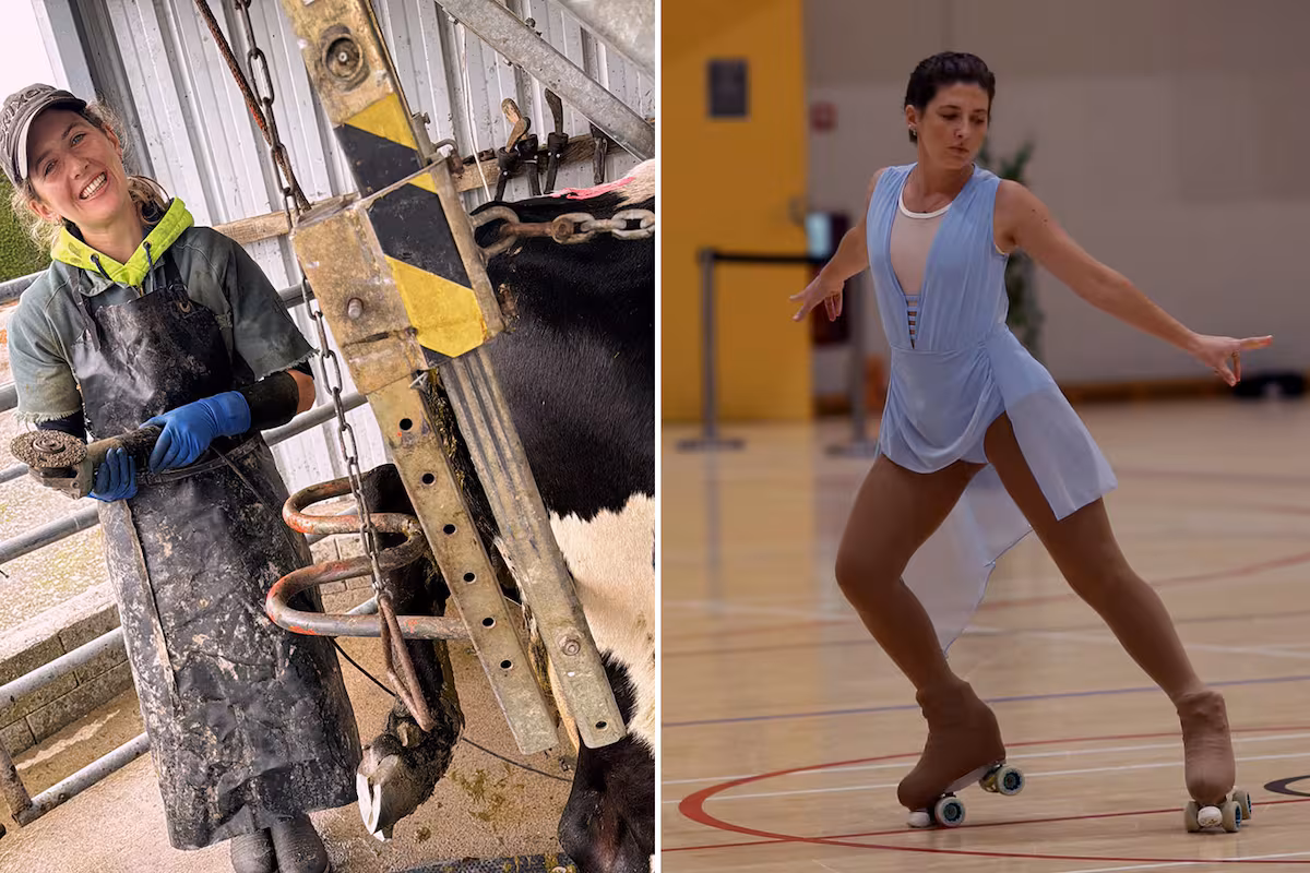 Manuela Maggio, de 30 años, argentina en Nueva Zelanda: la joven que pasó de podóloga de vacas a ganar una medalla de plata con los patines en ese país